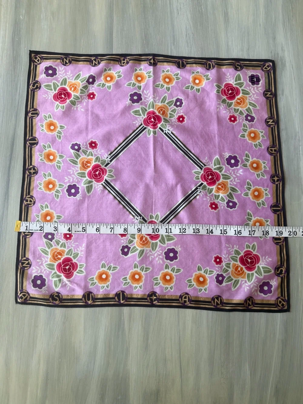 Anna Sui floral cotton scarf Bandana Roses Butterfly Purple Hair Bow Bag Scarf